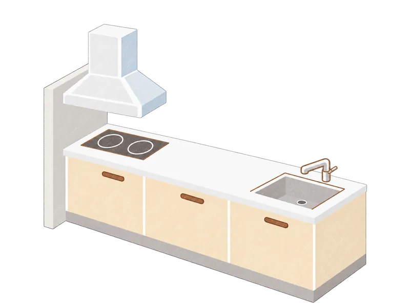 ペニンシュラ型のイラスト